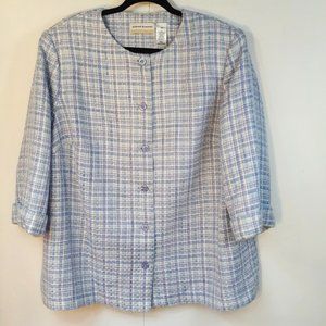 Alfred Dunner Button Jacket Women's 18W GUC Tweed Career Jacket Business